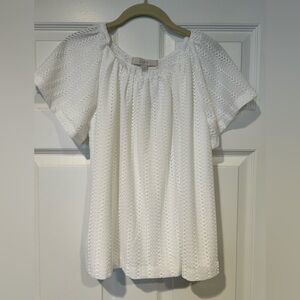 LOFT - Ivory Textured Blouse